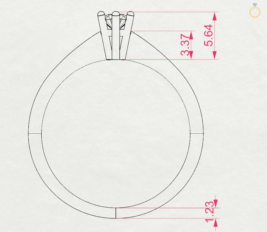 Solitär-Ring (Rund), 0.15 ct — 101-10027(3.4)