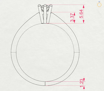 Solitär-Ring (Rund), 0.15 ct — 101-10027(3.4)