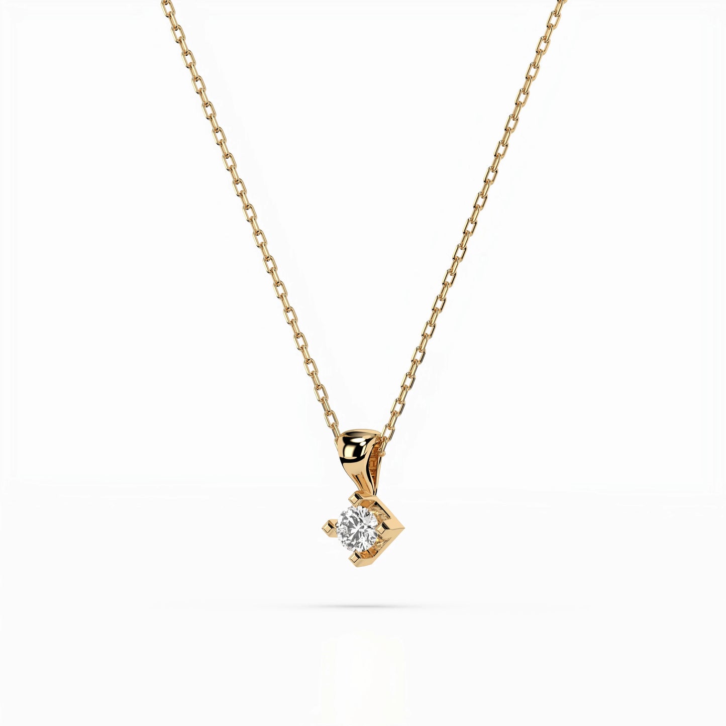 Solitär-Halskette (Rund), 0.08 ct — 104-10014(2.7)