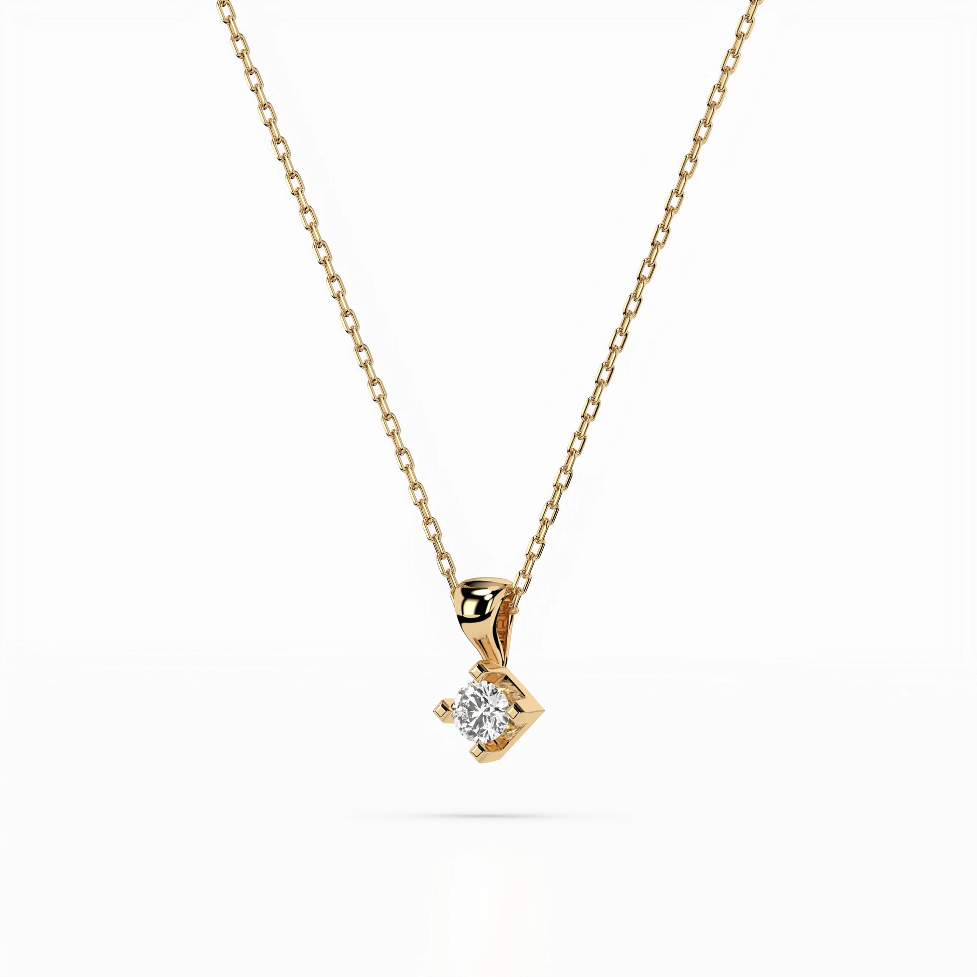 Solitär-Halskette (Rund), 0.08 ct — 104-10014(2.7)