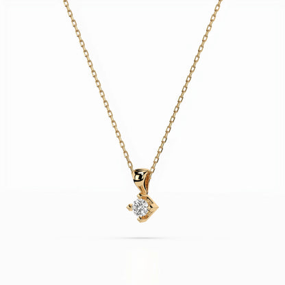 Solitär-Halskette (Rund), 0.08 ct — 104-10014(2.7)