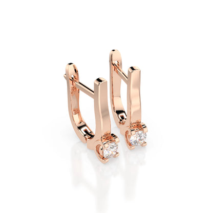 Solitär-Ohrringe mit englischem Verschluss (Rund), 0.2 ct — 102-10022(3.0)