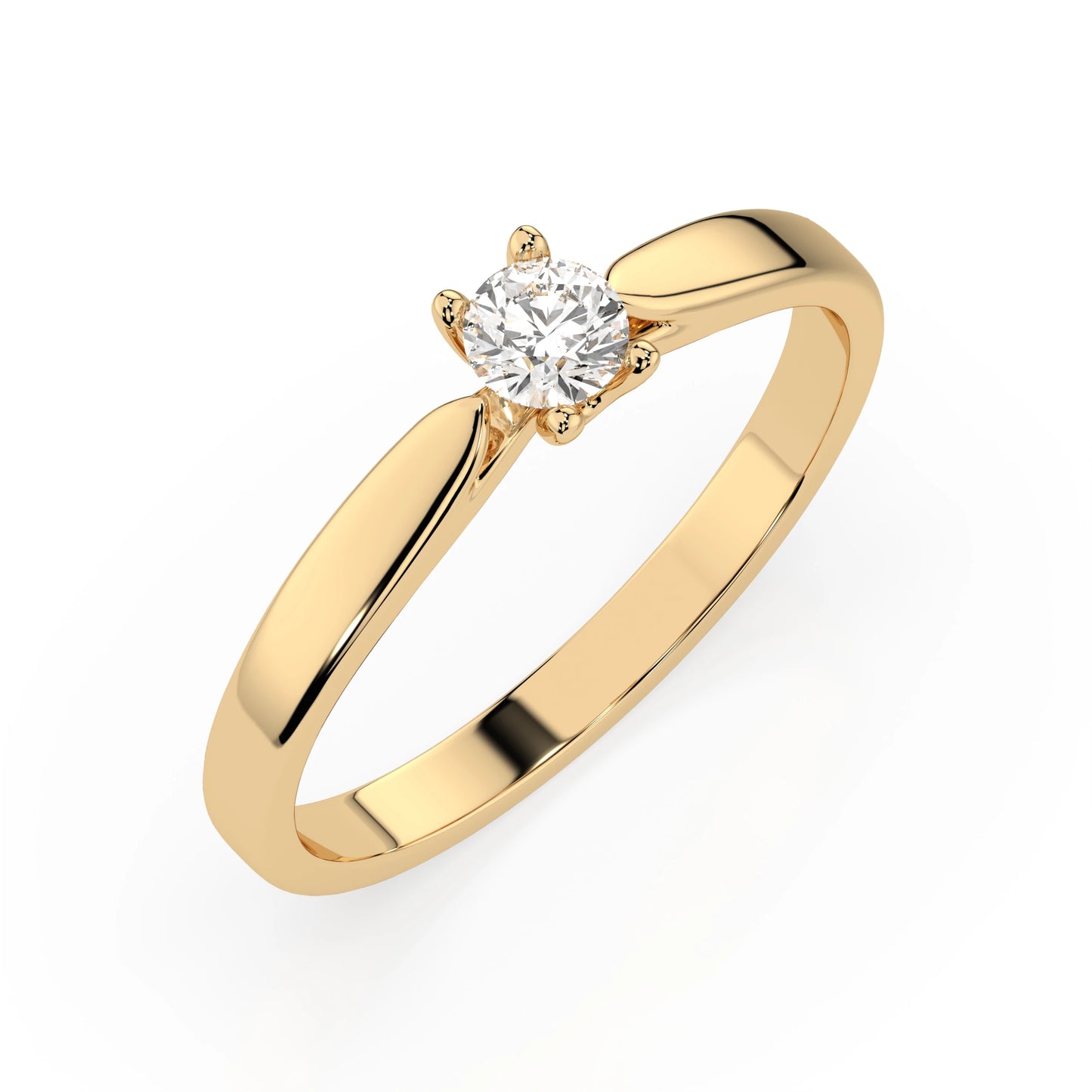 Solitär-Ring (Rund), 0.15 ct — 101-10046(3.4)