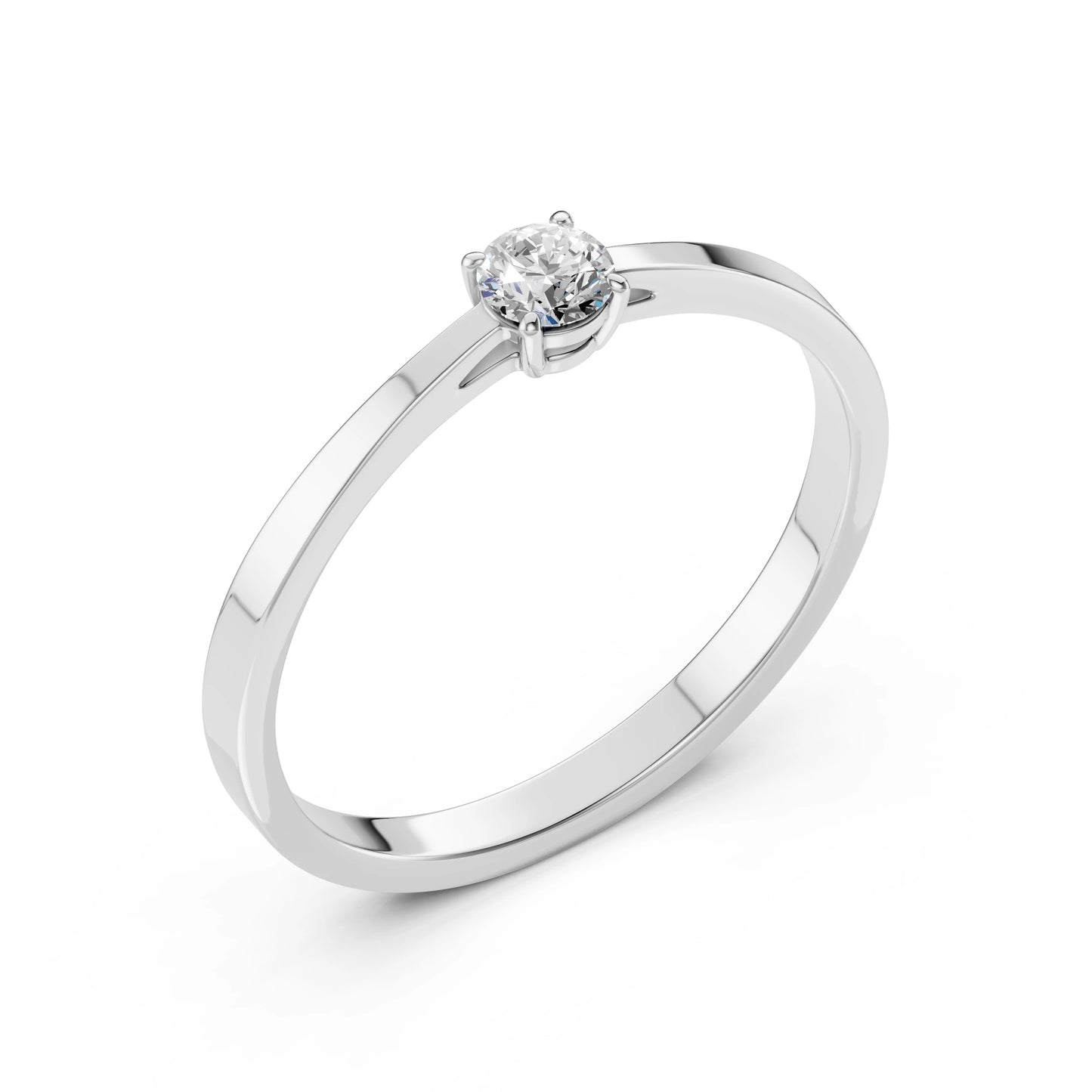 Solitär-Ring (Rund), 0.15 ct — 101-10012/1(3.4)