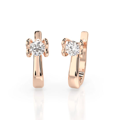 Solitär-Ohrringe mit englischem Verschluss (Rund), 0.5 ct — 102-10013(4.0)