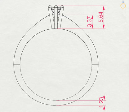 Solitär-Ring (Rund), 0.1 ct — 101-10027(3.0)