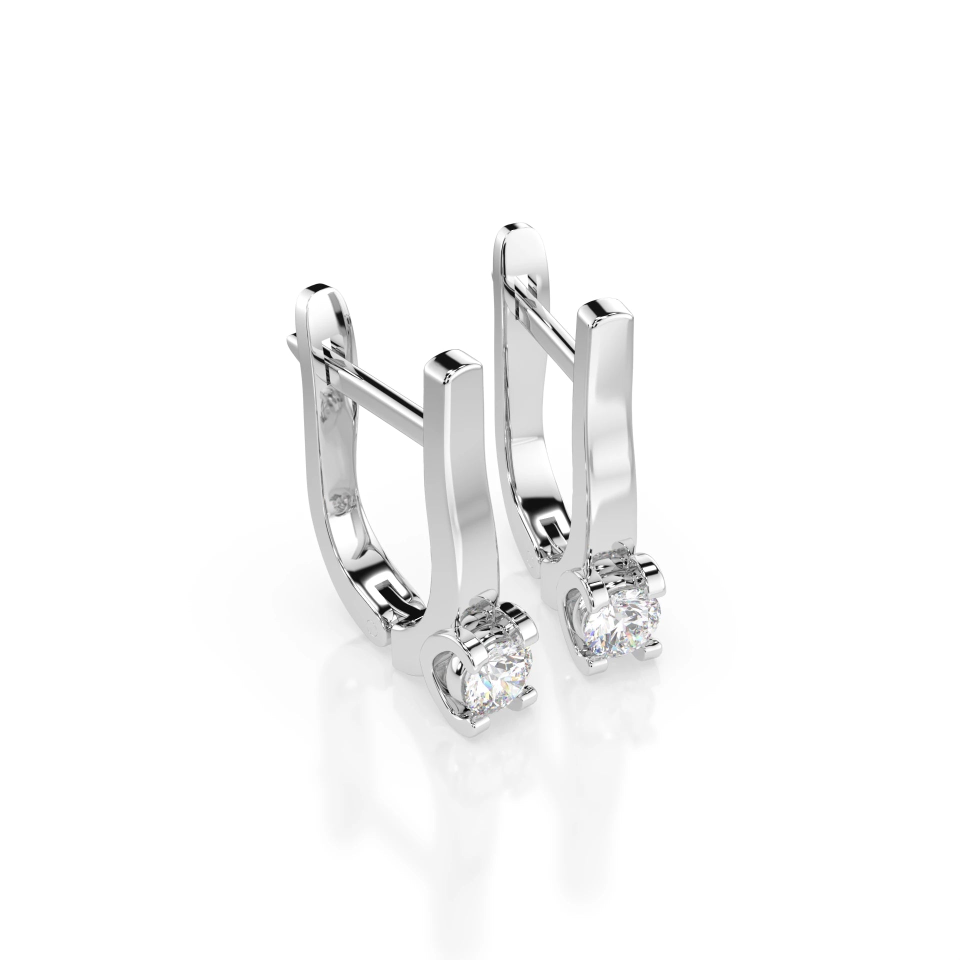 Solitär-Ohrringe mit englischem Verschluss (Rund), 0.2 ct — 102-10022(3.0)