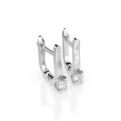 Solitär-Ohrringe mit englischem Verschluss (Rund), 0.2 ct — 102-10022(3.0)