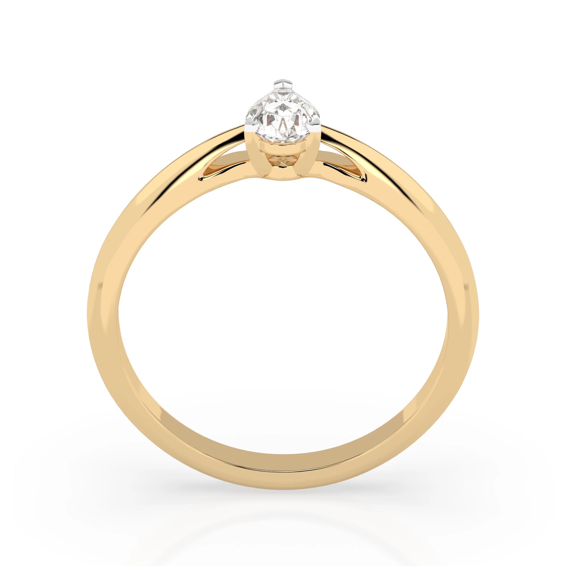 Solitär-Ring (Tropfen), 0.3 ct — 101-10190(0.30)PAR