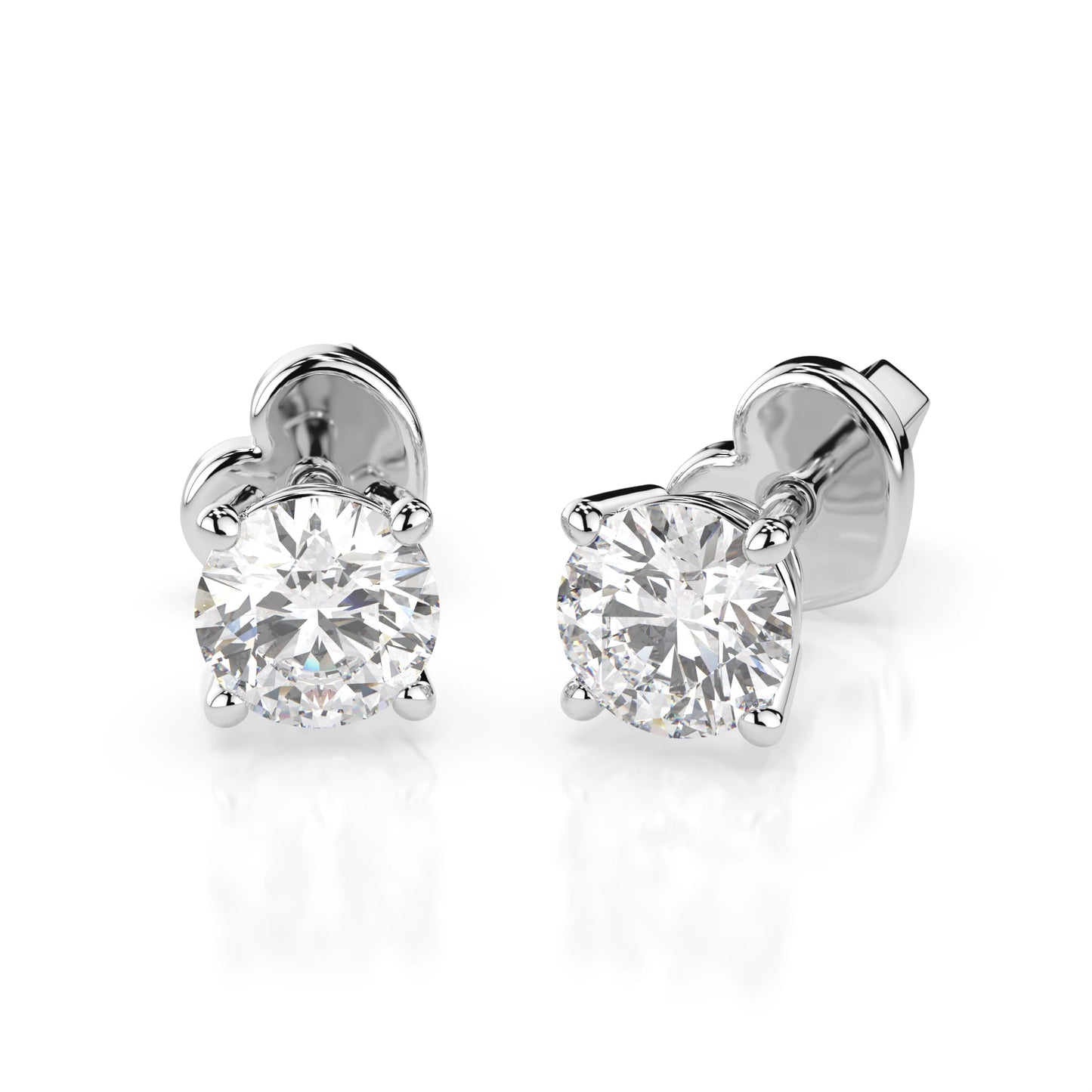 Solitär-Schmetterling-Ohrringe (Rund), 0.4 ct — 102-10012/1(3.7)
