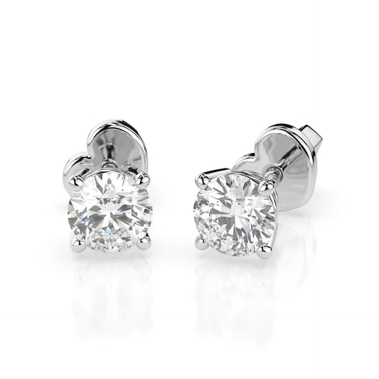 Solitär-Schmetterling-Ohrringe (Rund), 0.4 ct — 102-10012/1(3.7)