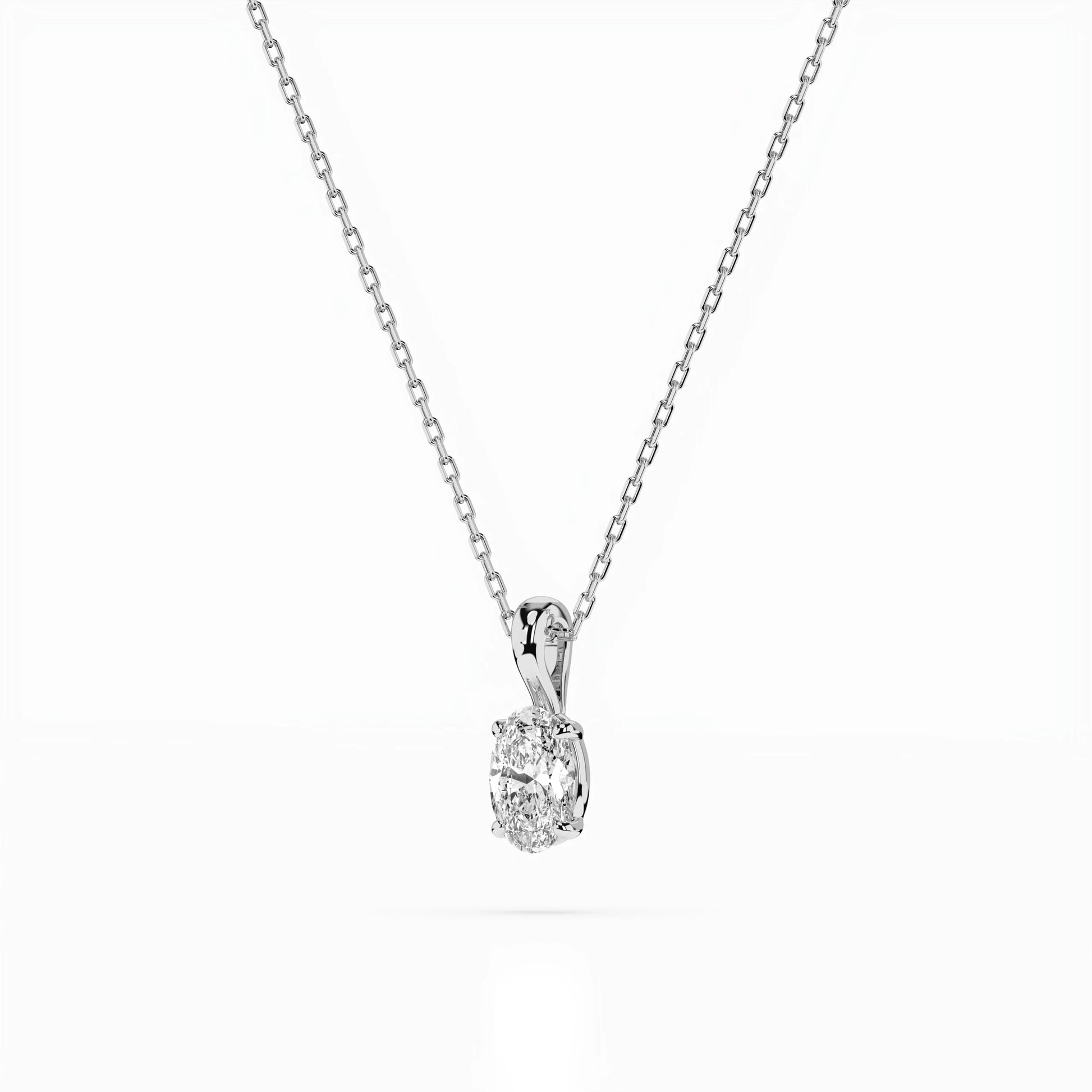 Solitär-Halskette (Oval), 0.3 ct — 104-10069(0.30)OV