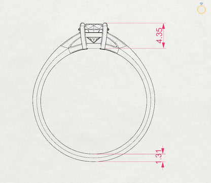 Solitär-Ring (Rund), 0.5 ct — 101-10012/1(5.1)