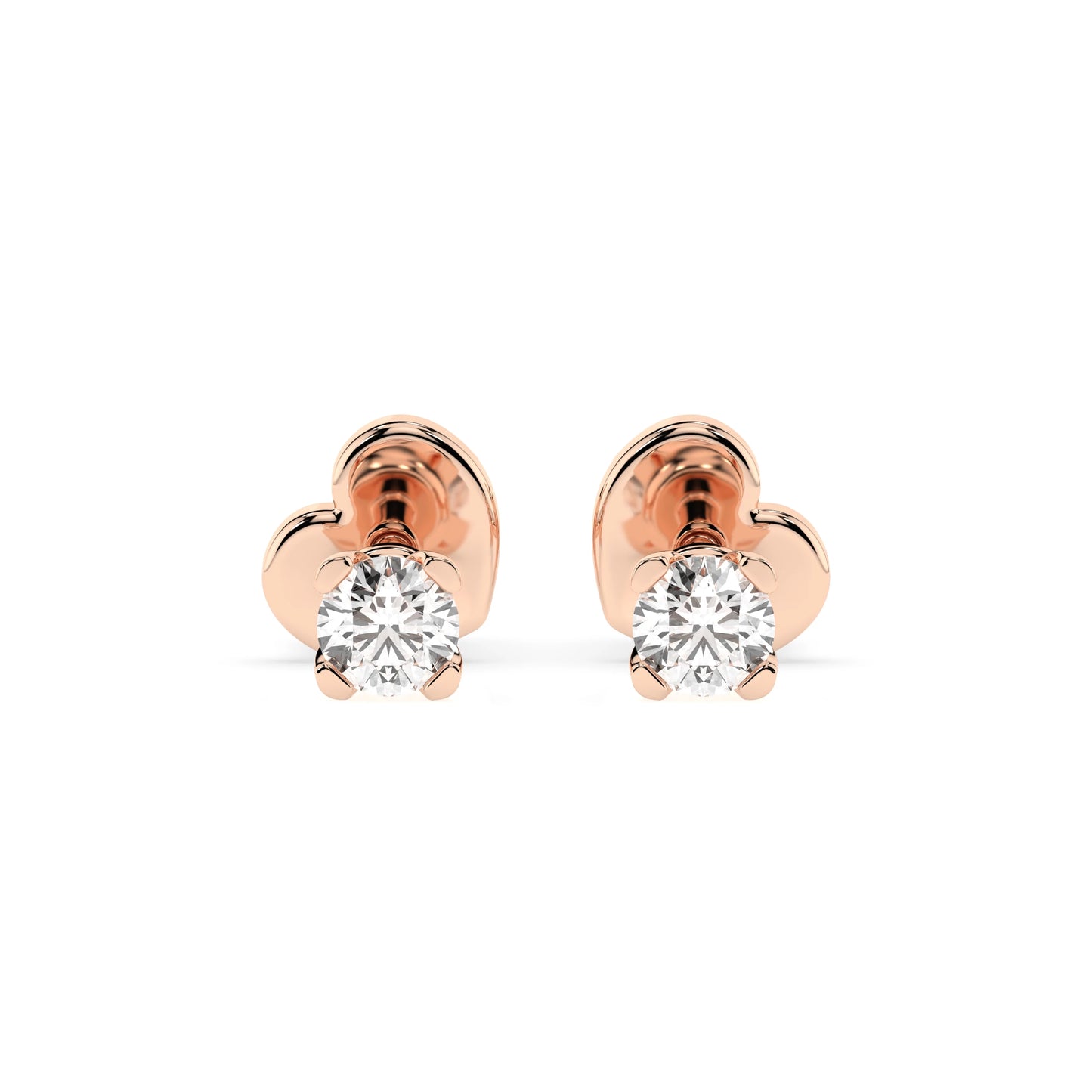 Solitär-Schmetterling-Ohrringe (Rund), 0.2 ct — 102-10089/2(3.0)