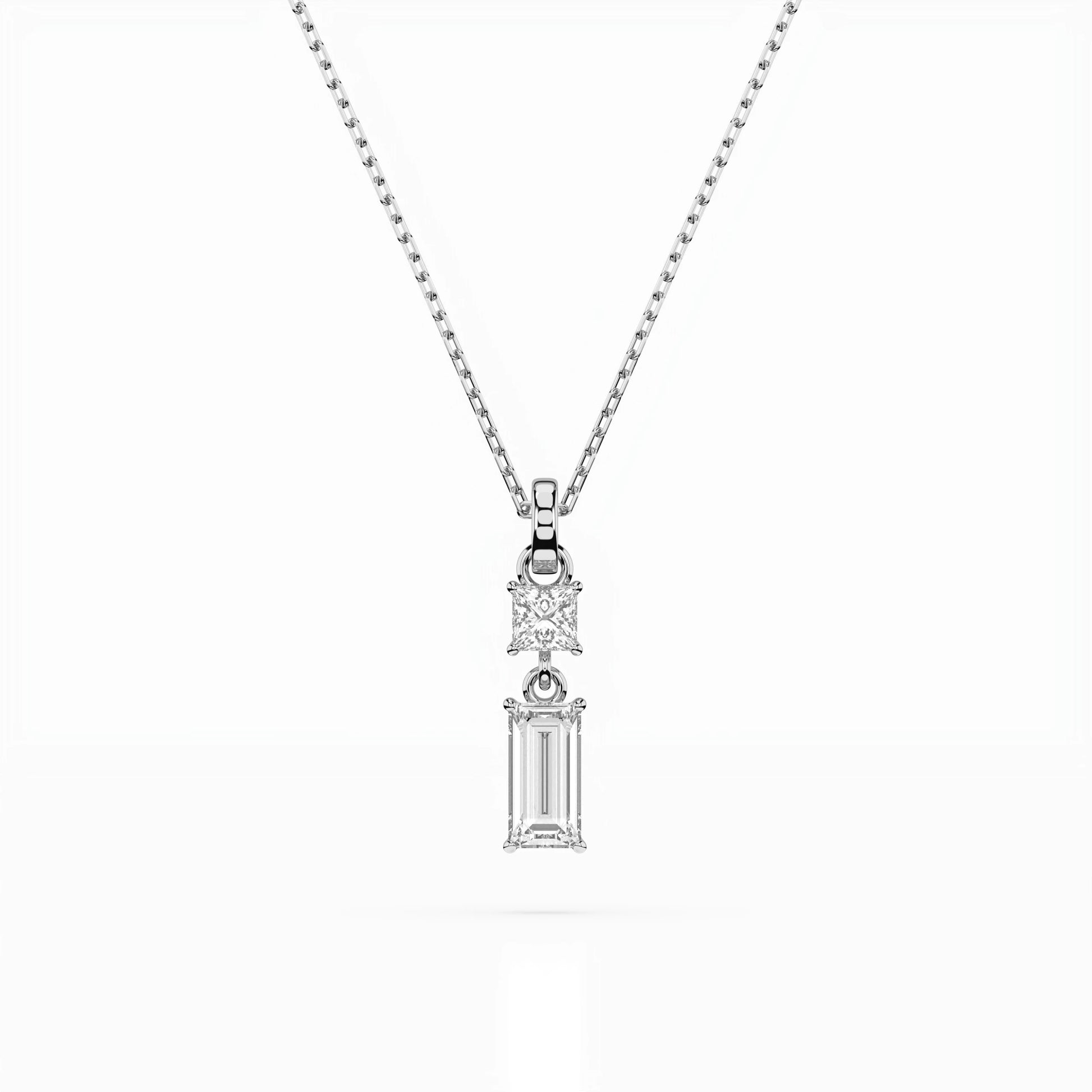 Solitär-Halskette (Baguette), 0.1 ct — 104-10071/1(0.30)BAQ