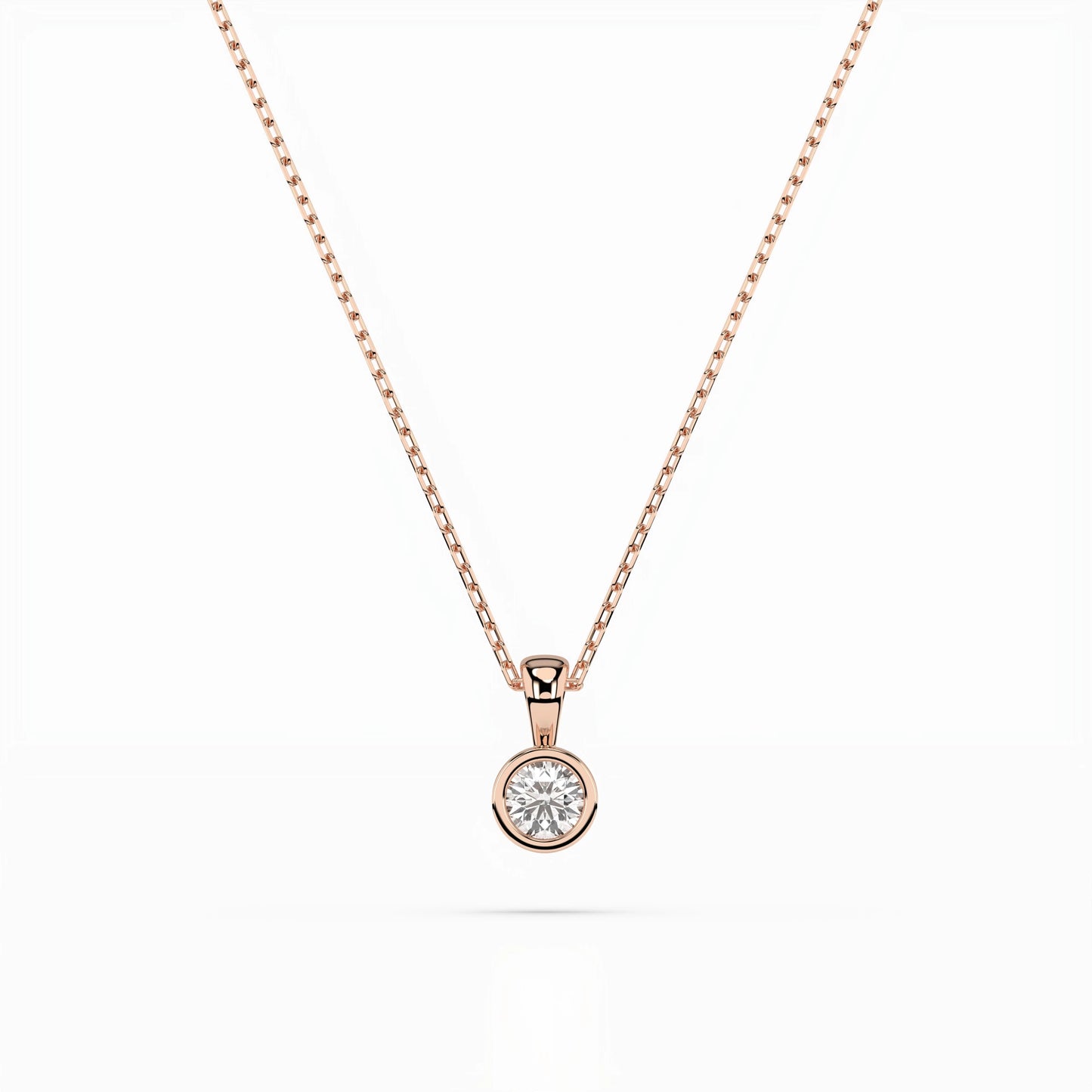 Solitär-Halskette (Rund), 0.1 ct — 104-10010(3.0)