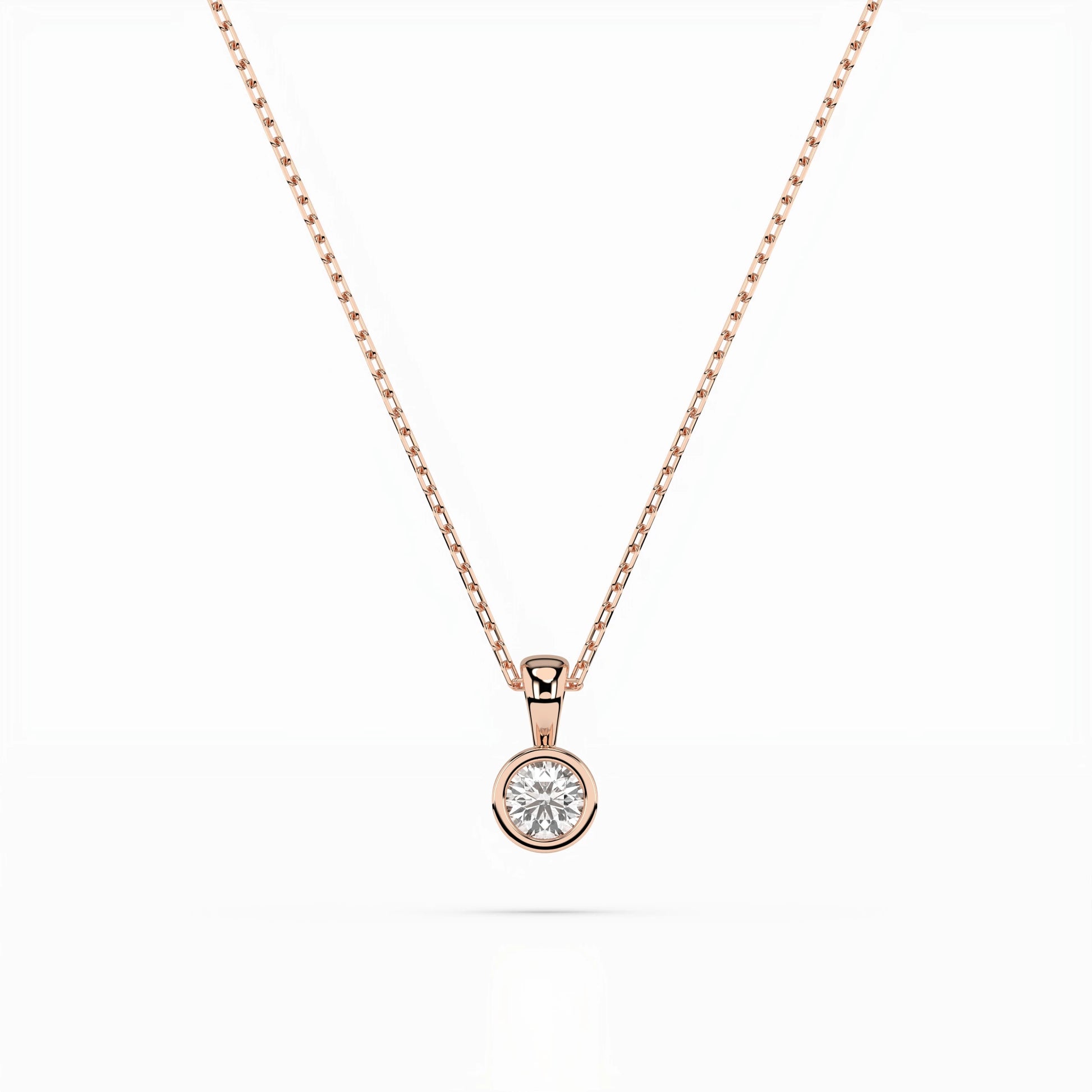 Solitär-Halskette (Rund), 0.1 ct — 104-10010(3.0)