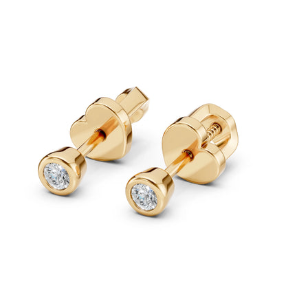 Solitär-Schmetterling-Ohrringe (Rund), 0.09 ct — 102-10010(2.3)