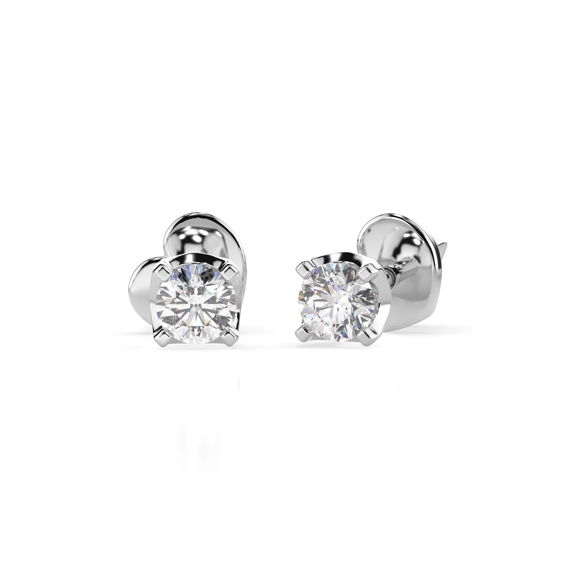 Solitär-Schmetterling-Ohrringe (Rund), 0.2 ct — 102-10020(3.0)