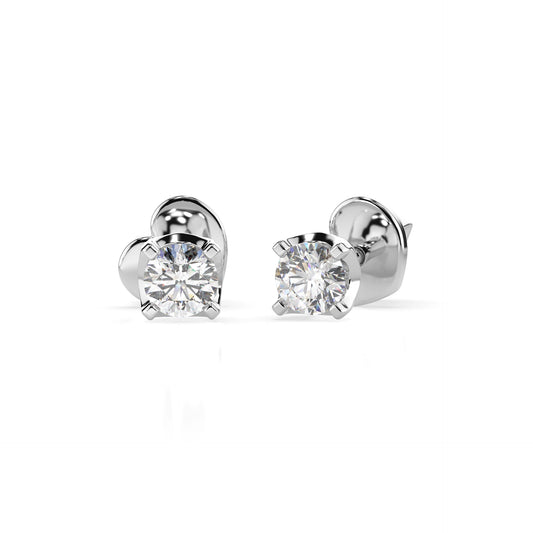 Solitär-Schmetterling-Ohrringe (Rund), 0.2 ct — 102-10020(3.0)