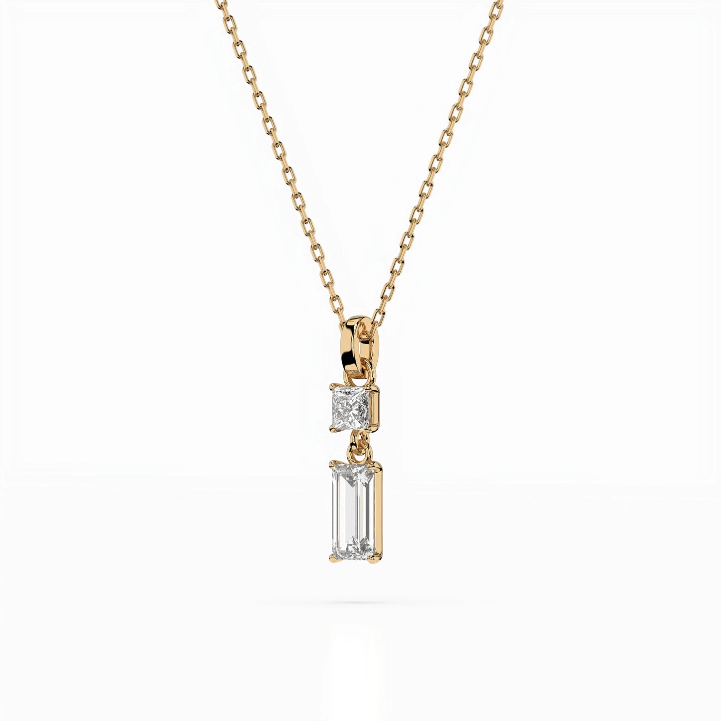 Solitär-Halskette (Baguette), 0.1 ct — 104-10071/1(0.30)BAQ