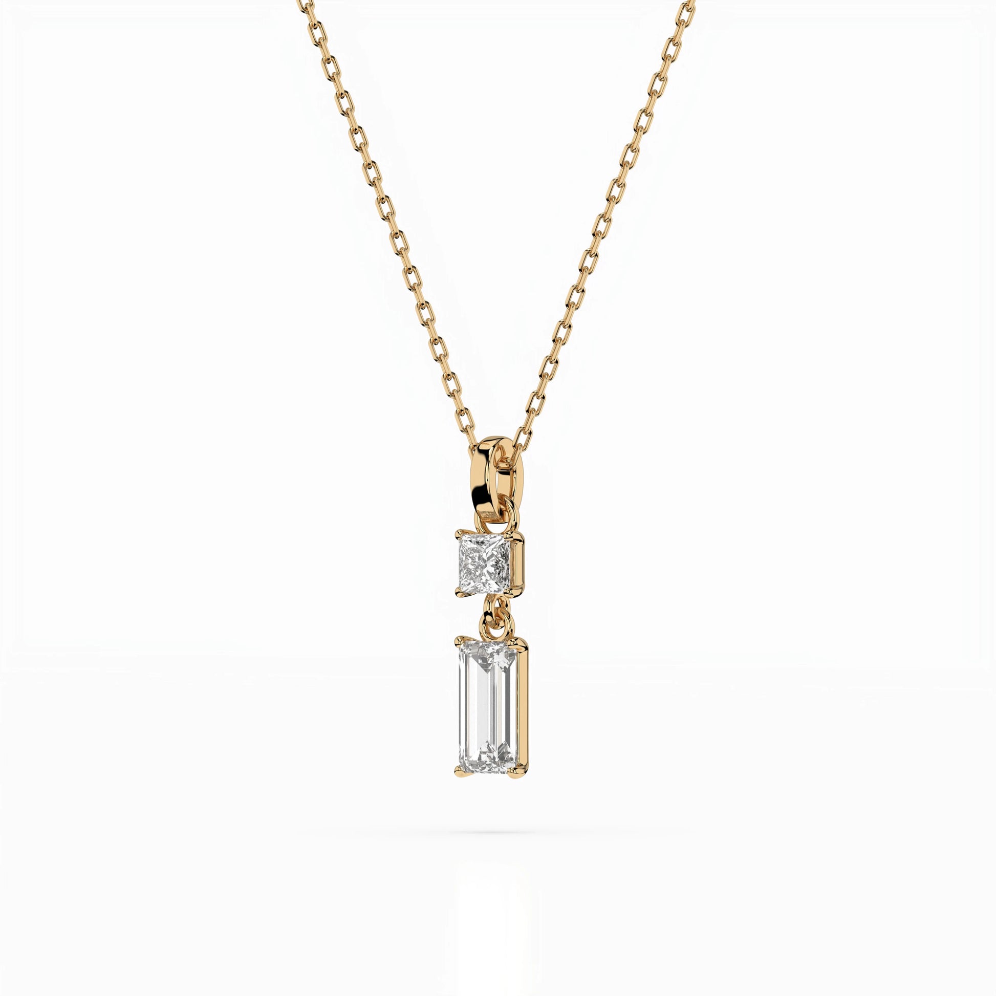 Solitär-Halskette (Baguette), 0.1 ct — 104-10071/1(0.30)BAQ