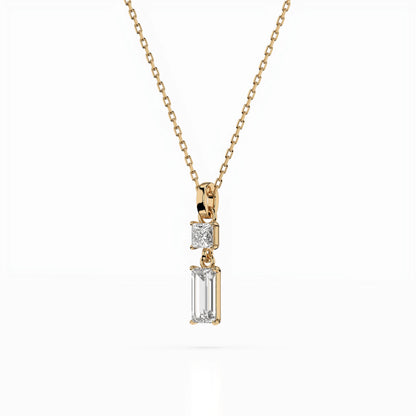 Solitär-Halskette (Baguette), 0.1 ct — 104-10071/1(0.30)BAQ
