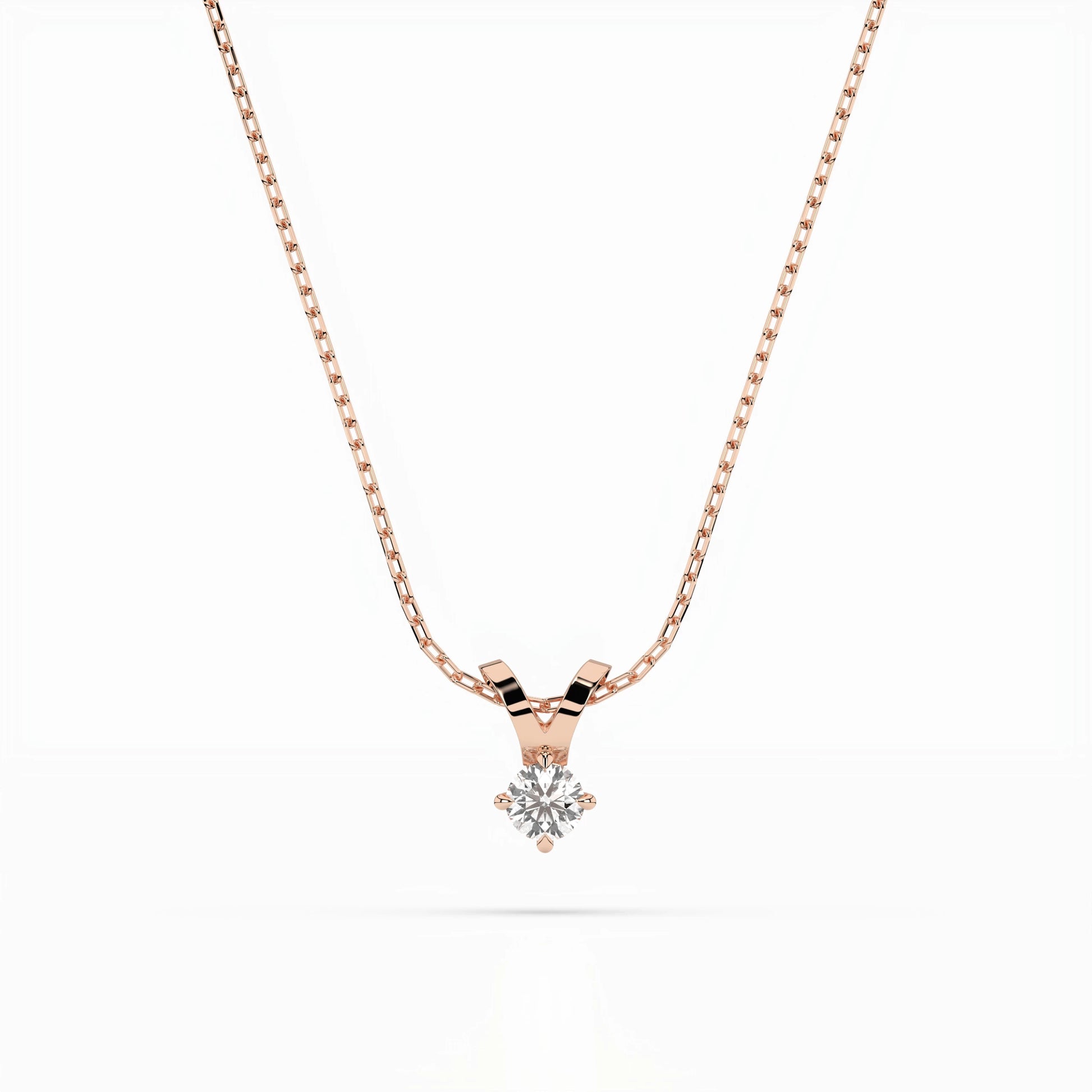 Solitär-Halskette (Rund), 0.2 ct — 104-10037(3.7)