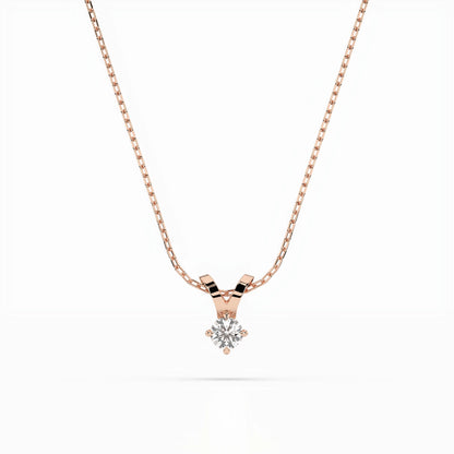 Solitär-Halskette (Rund), 0.2 ct — 104-10037(3.7)
