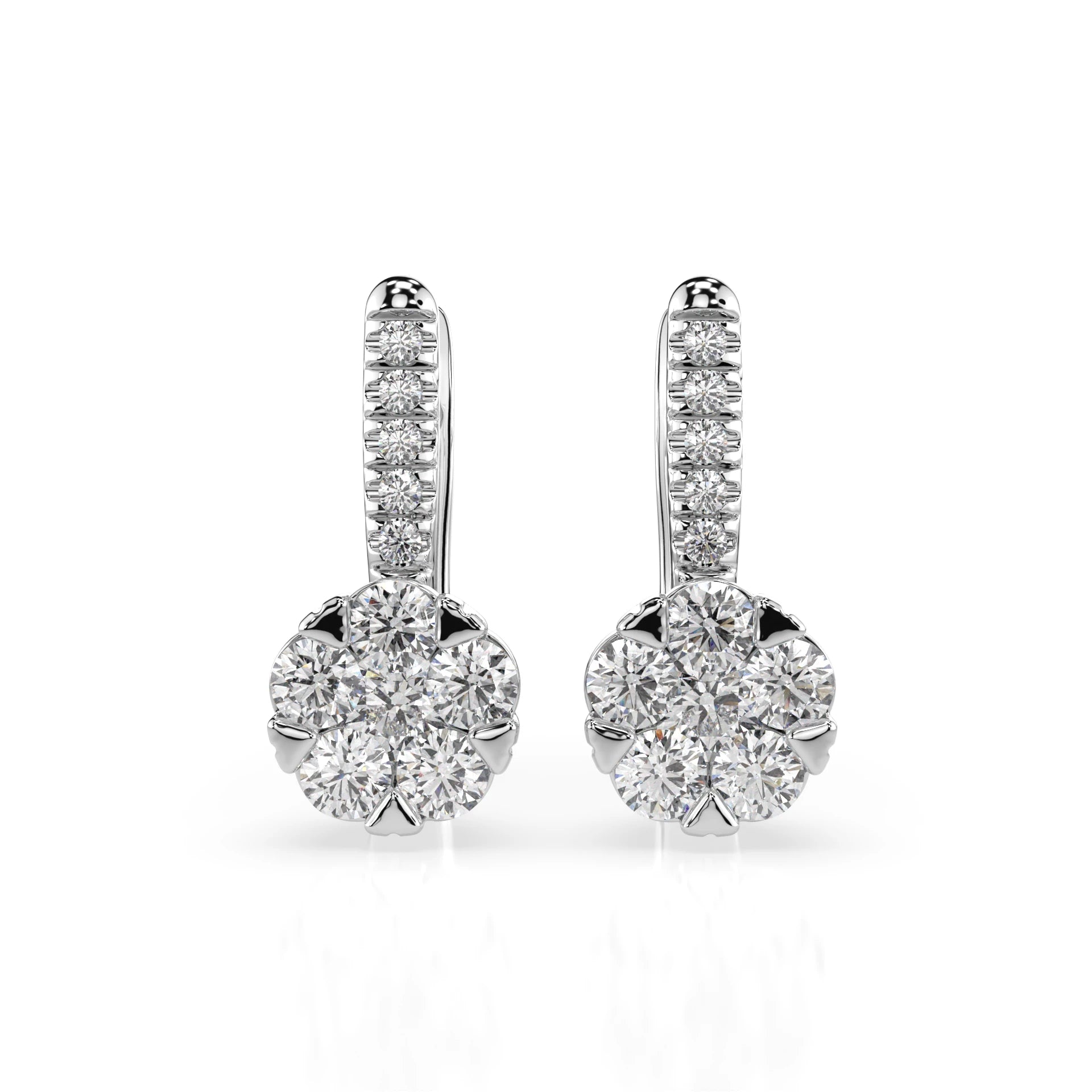 Illusion-Ohrringe (Rund), 0.2 ct — 102-10015/4(3.0)