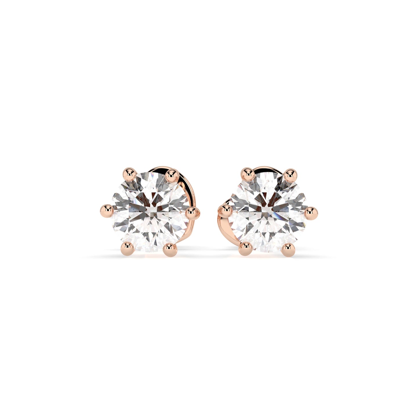 Solitär-Schmetterling-Ohrringe (Rund), 0.6 ct — 102-10027(4.2)
