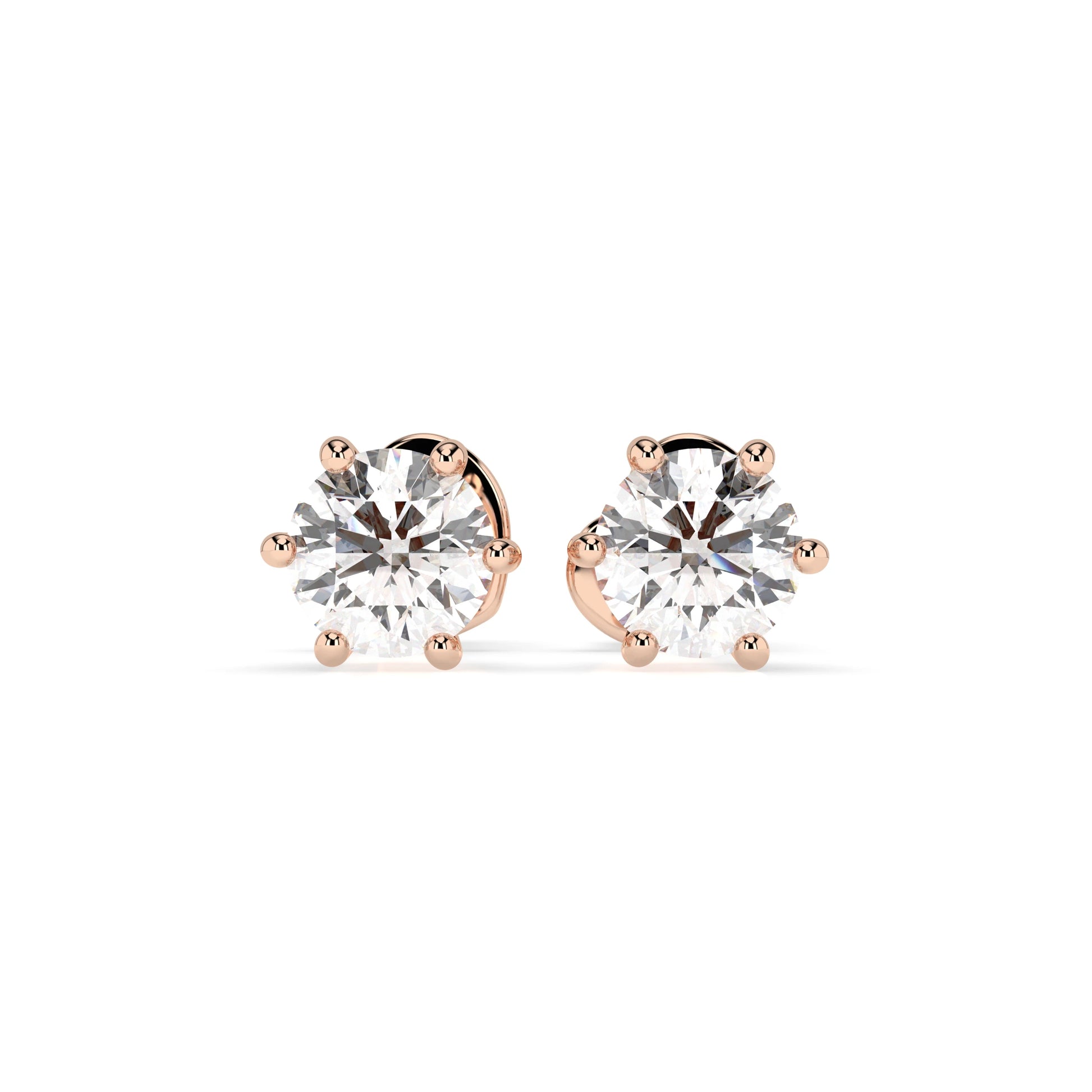 Solitär-Schmetterling-Ohrringe (Rund), 0.6 ct — 102-10027(4.2)