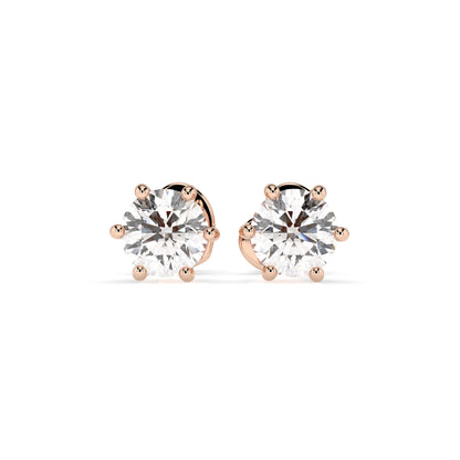 Solitär-Schmetterling-Ohrringe (Rund), 0.6 ct — 102-10027(4.2)