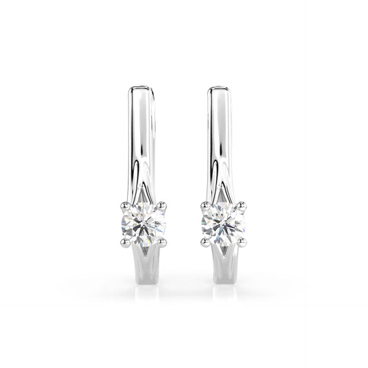 Solitär-Ohrringe mit englischem Verschluss (Rund), 0.2 ct — 102-10014(3.0)
