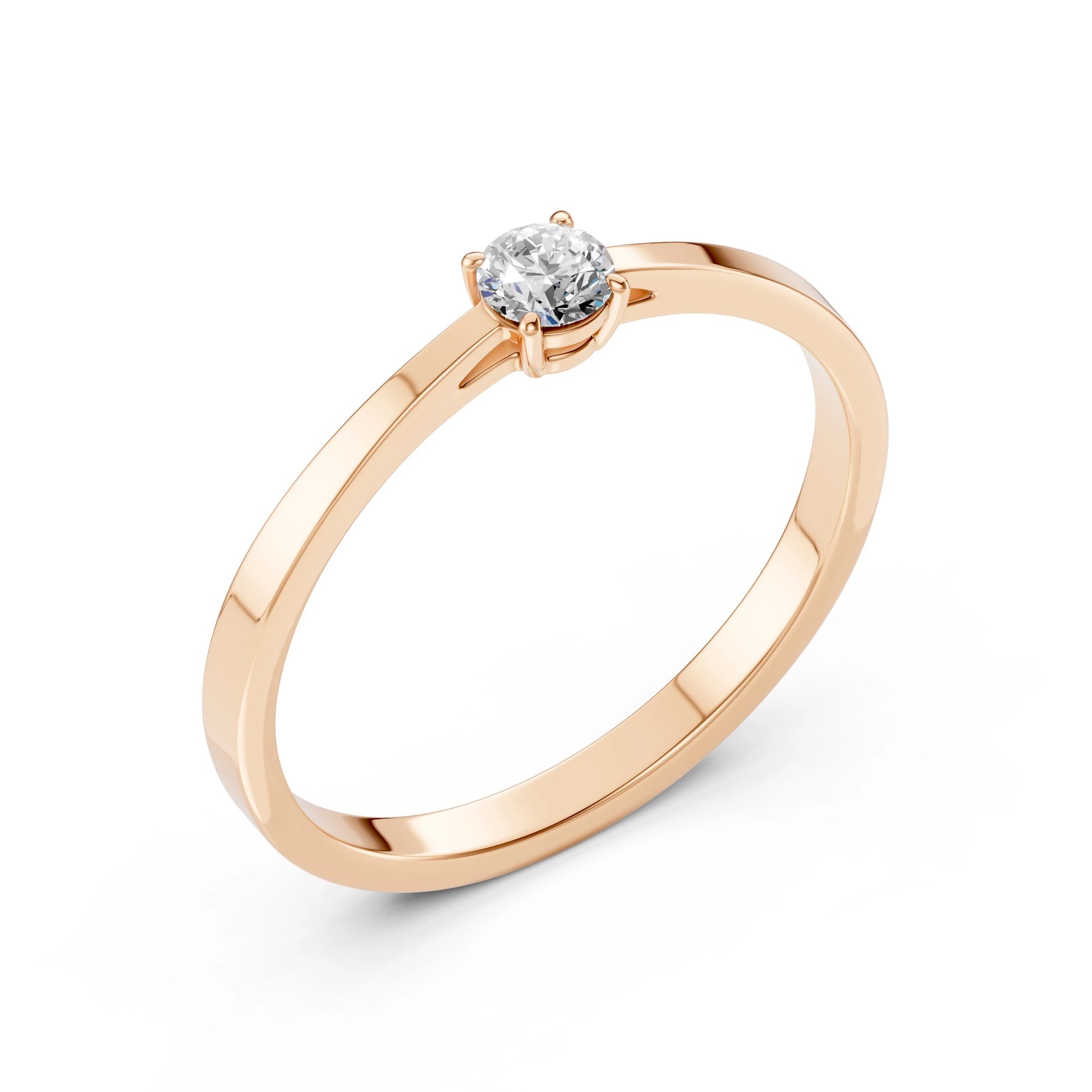 Solitär-Ring (Rund), 0.15 ct — 101-10012/1(3.4)