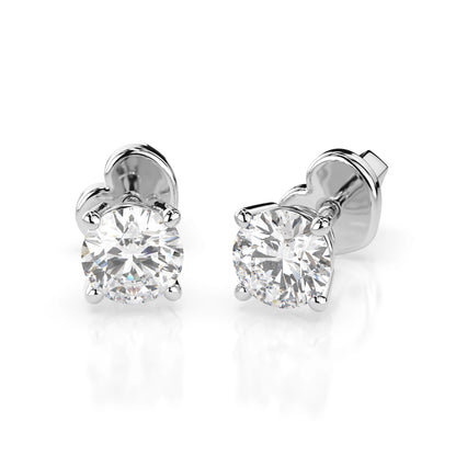 Solitär-Schmetterling-Ohrringe (Rund), 0.6 ct — 102-10012/1(4.2)