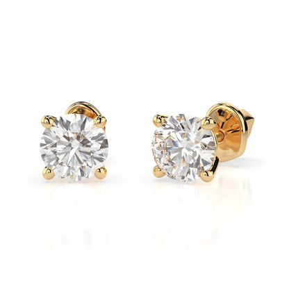 Solitär-Schmetterling-Ohrringe (Rund), 0.8 ct — 102-10012/1(4.7)