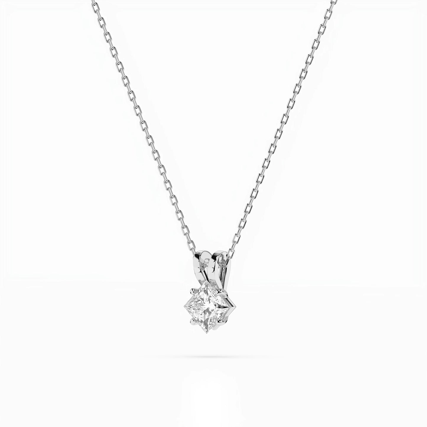 Solitär-Halskette (Prinzess), 0.3 ct — 104-10070(0.30)PR