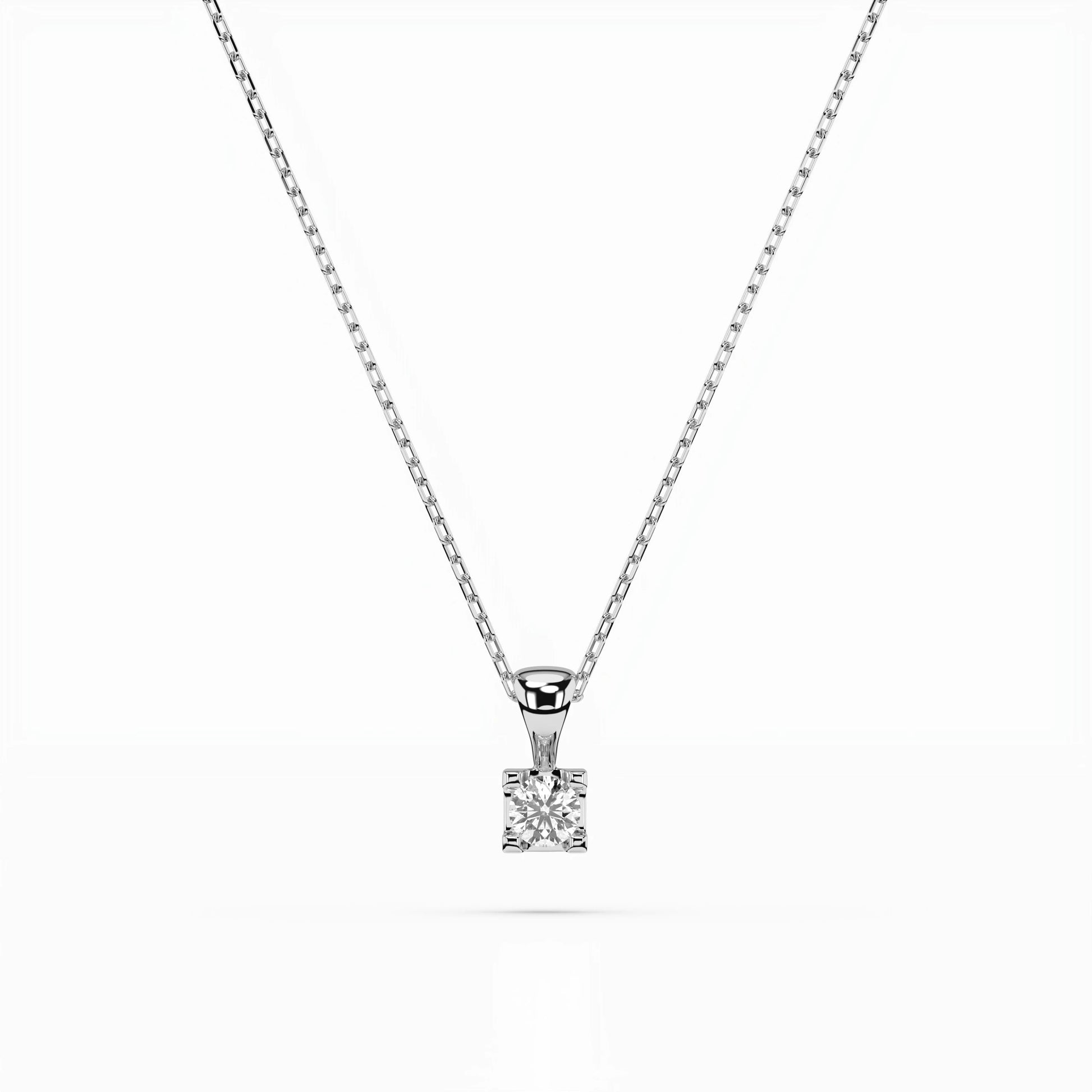 Solitär-Halskette (Rund), 0.08 ct — 104-10013(2.7)