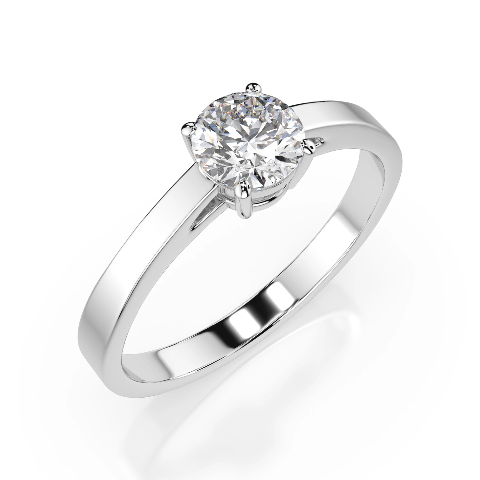 Solitär-Ring (Rund), 0.5 ct — 101-10012/1(5.1)