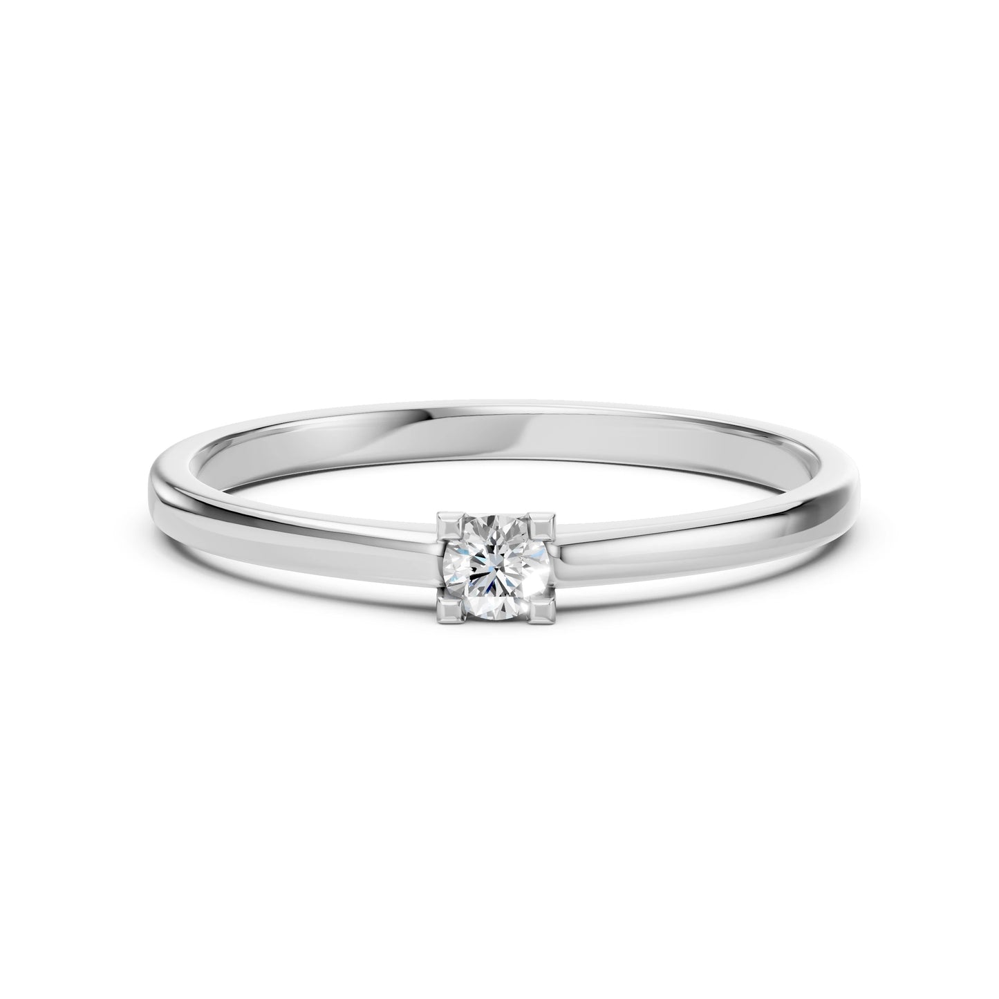 Solitär-Ring (Rund), 0.1 ct — 101-10117(3.0)