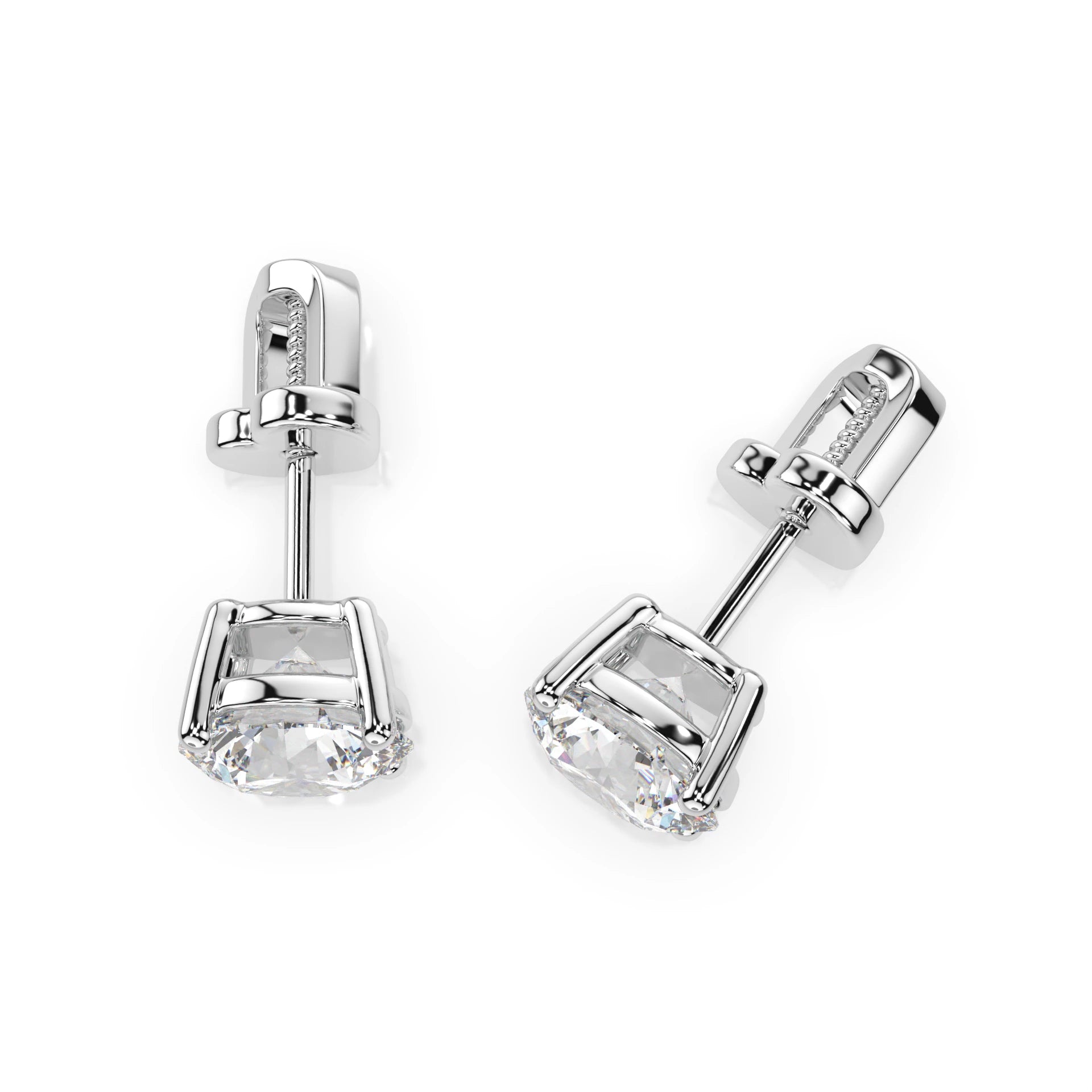 Solitär-Schmetterling-Ohrringe (Rund), 1.4 ct — 102-10012/1(5.7)
