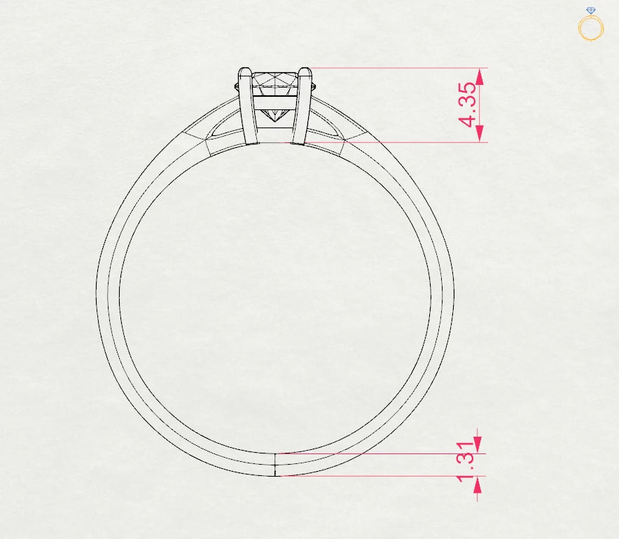 Solitär-Ring (Rund), 0.35 ct — 101-10012/1(4.5)