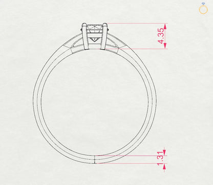 Solitär-Ring (Rund), 0.35 ct — 101-10012/1(4.5)